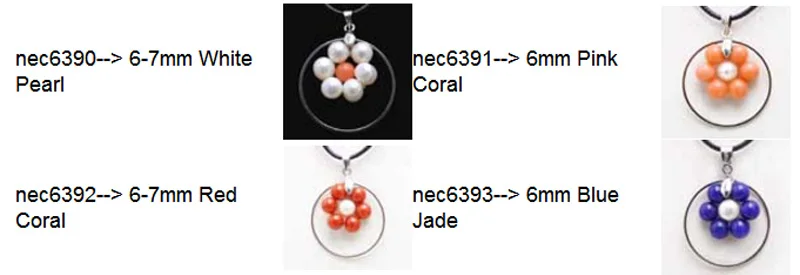 

Qingmos Pink Natural Coral and white pearl 17-19" pendant necklace for women with 28mm metal Round Free cord -nec6391 Free ship