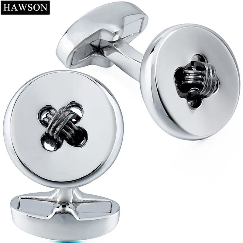 

1 Pair Retail Cufflinks with Free Gift Box Knots Design Round Cuff Links for Men