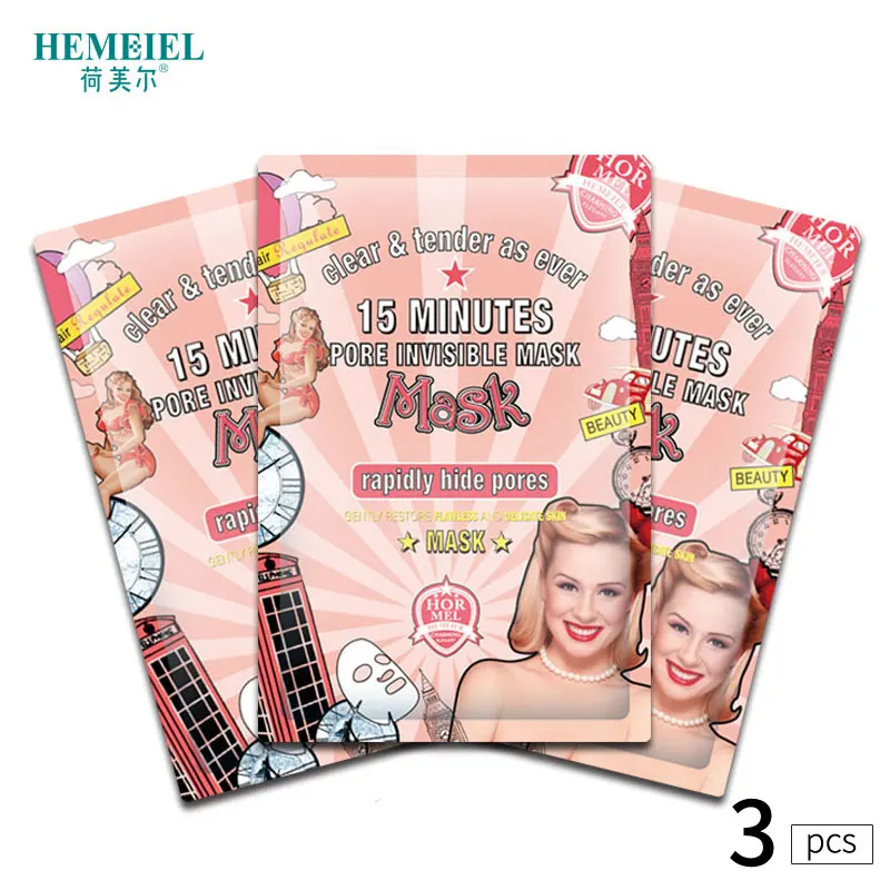 3pcs HORMEL, 15 минут, сужающая поры маска для лица, анти-акне, маска для лица, отбеливающая, уход за кожей, контроль жирности, увлажняющая, осветляющая, Корейская маска для лица - Цвет: 3pcs