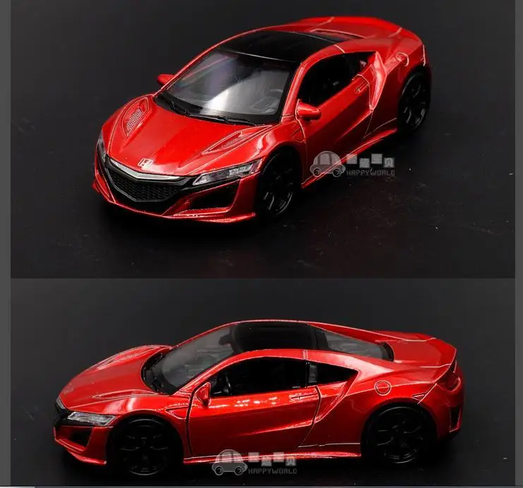 Высокая имитация Honda NSX Supercars 1:36 сплав тяните назад модели автомобиля Металл, полученный литьем под давление 2 открытая дверная игрушка транспортные средства