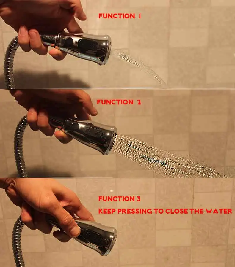 Кухонный выдвижной смеситель с распылителем для чистой воды кухонный 3 сторонним