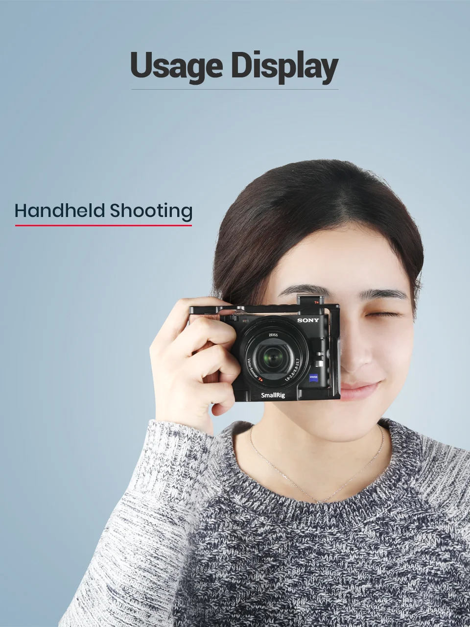 Клетка для камеры SmallRig RX100 с деревянной боковой ручкой для sony RX100 M3/M4/M5/M5A DSLR Cage+ Handgrip Kit-2105
