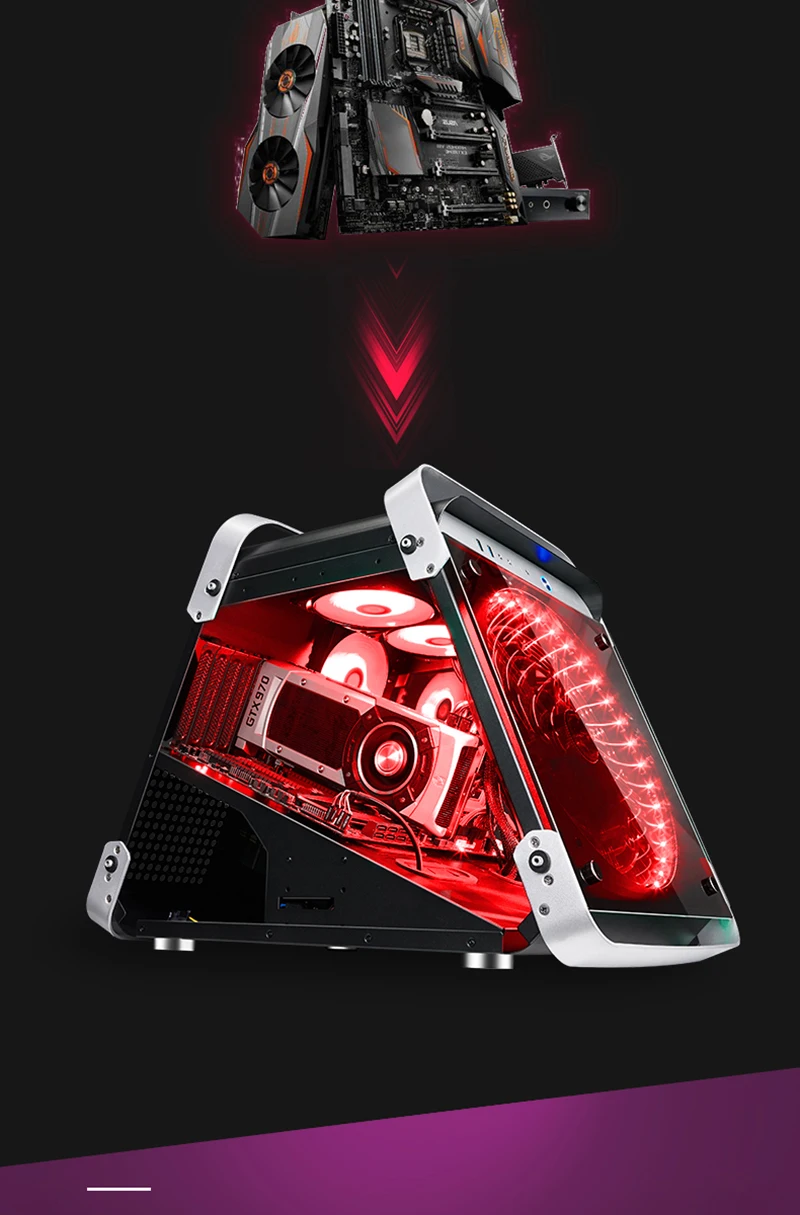 555*340*440 мм закаленное стекло ATX игровой компьютерный корпус для ПК RGB Air Cool водяное охлаждение Mainframe полнобоковое прозрачное шасси