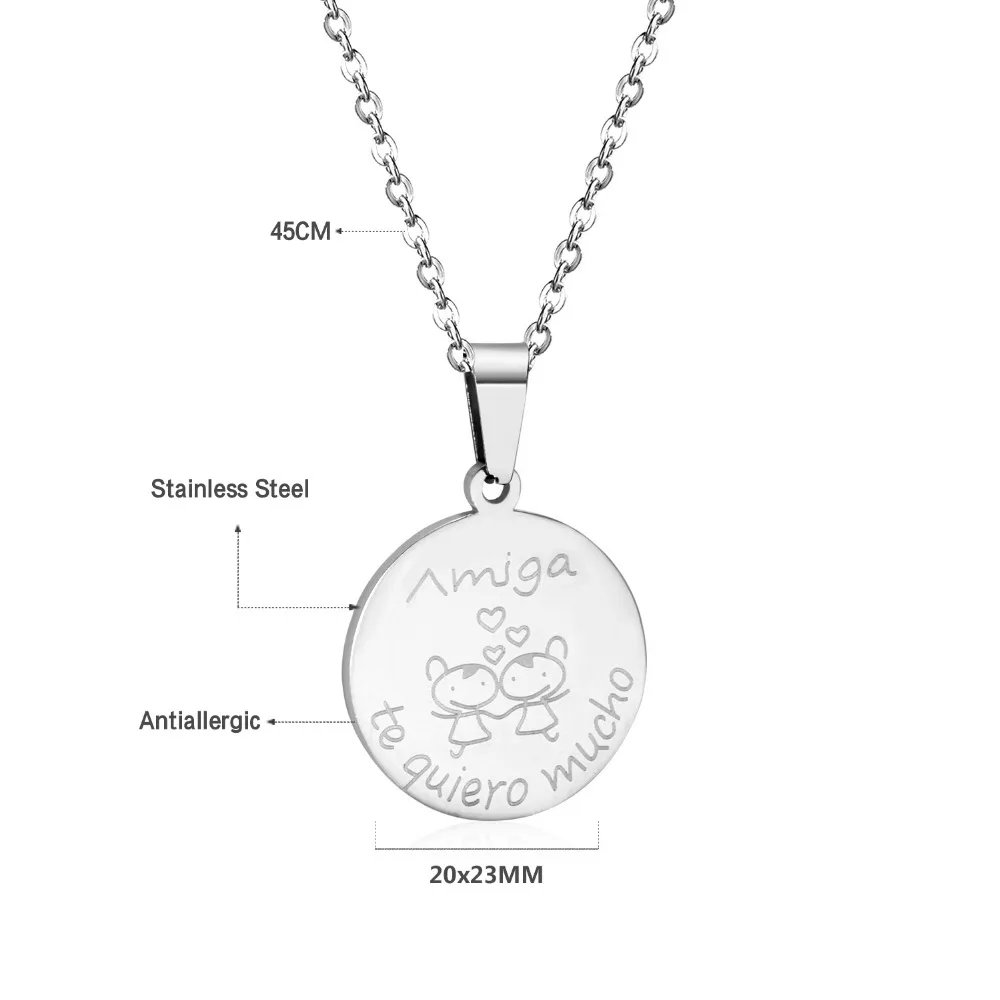 LUXUKISSKIDS 316L массивные ожерелья из нержавеющей стали модные с подвесками Amigo