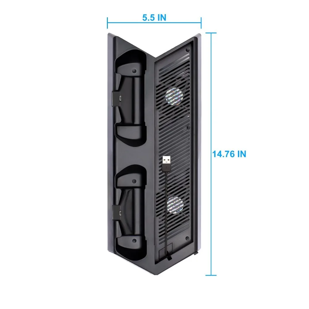 Вертикальная подставка для PS4 Pro с охлаждающим вентилятором и контроллер