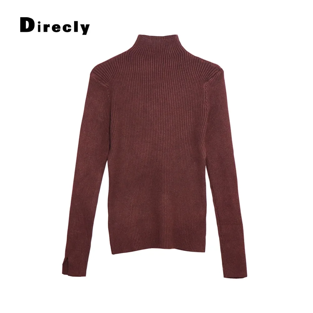Direcly 2018 High Quality Fashion New Spring Autumn Winter Sweater Women Wool Turtleneck Pullovers Women's Solid | Женская одежда