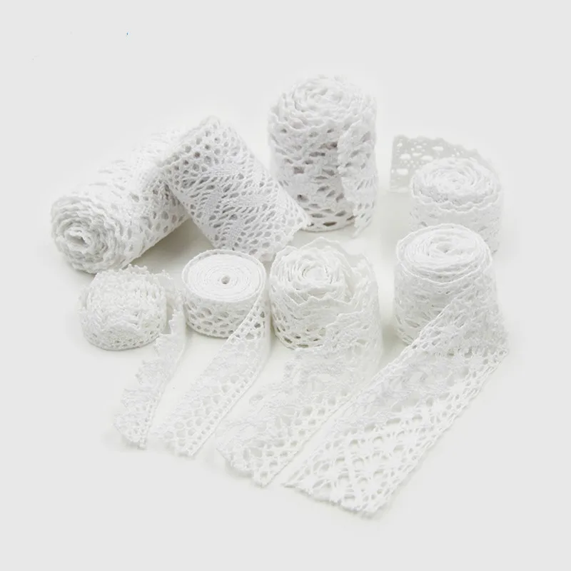 10 ярдов/партия белая хлопковая кружевная ткань обертка вязаное украшение сделай