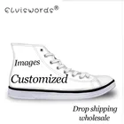 ELVISWORDSженские высокие парусиновые туфли с 3D принтом логотипа; Прямая поставка; Оптовая продажа