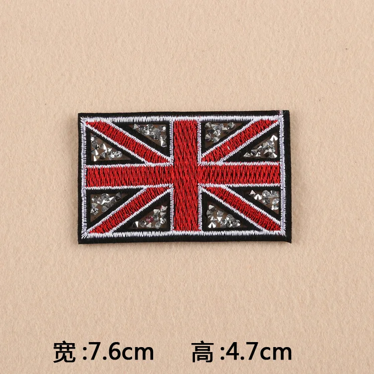 Rhinestone Badges Embroidered Iron on Patch Zircon DIY Emblems Hat Bag Shoes Pants Decorations British Style | Дом и сад