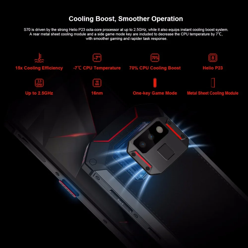 DOOGEE S70 IP68 IP69K Водонепроницаемый 4G смартфон 5 99 дюймов MT6763 Восьмиядерный 6 ГБ + 64 Гб 16