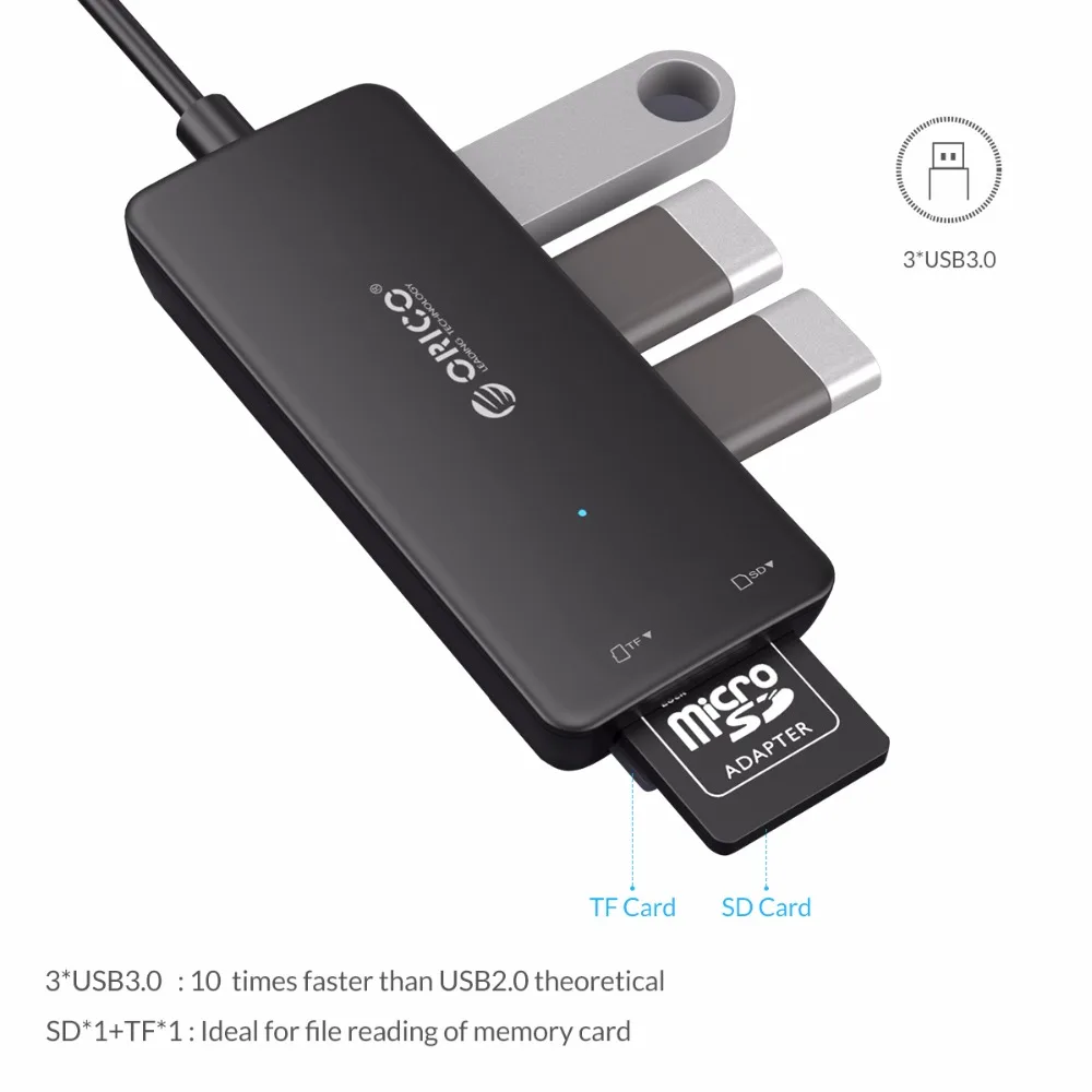 ORICO H3TS U3 Многофункциональный 3 порта USB 0 концентратор с SD/TF кард ридер карты памяти