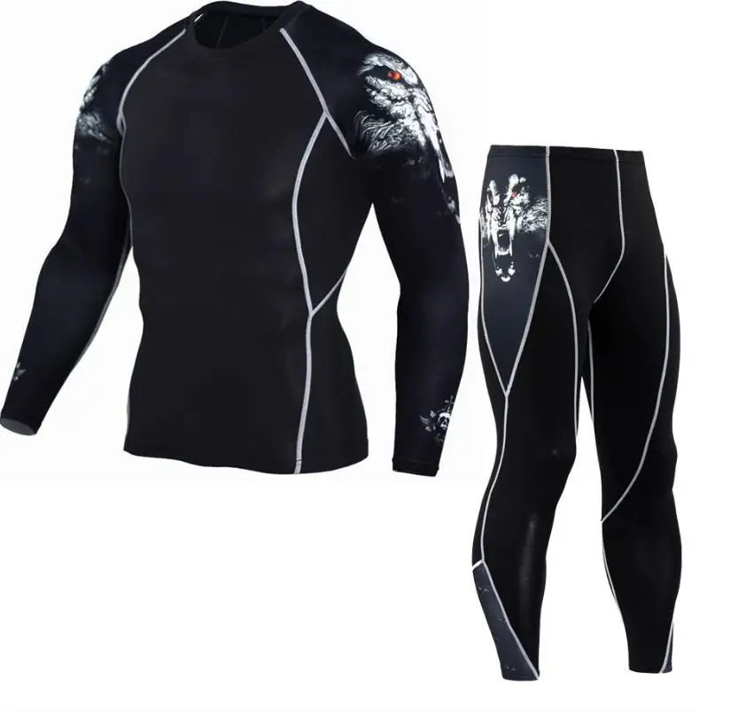 Компрессионный спортивный костюм для Мужчин Mma Rashguard Муай Тай кикбоксинг футболка Трикотажные изделия для Mma+ брюки нижнее белье для тренировок спортивный костюм