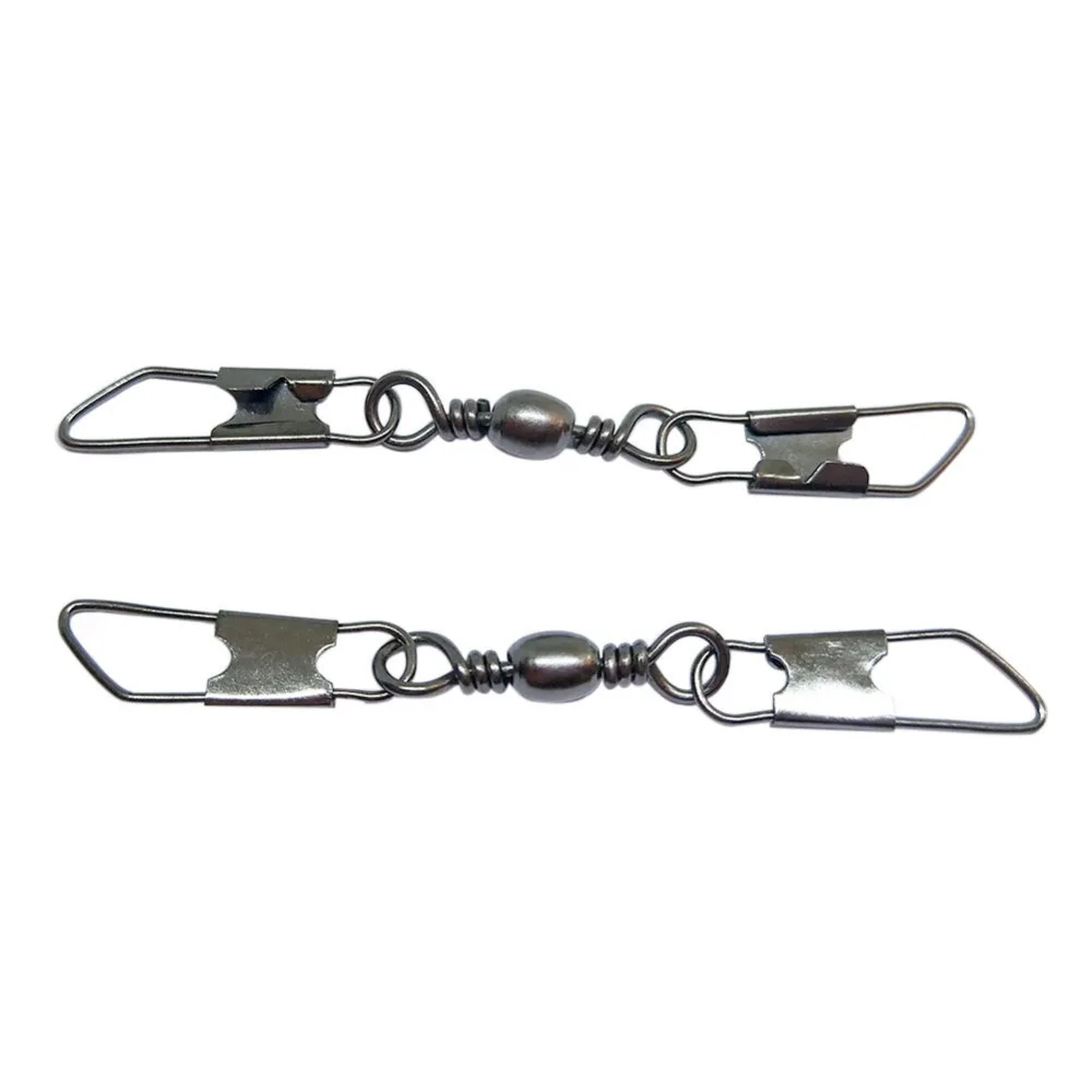 

10/20-pieces Fishing Swivel Snap Hook Barrel Swivel with Double Safety Snap #16-#5/0 Fishing Connector Terminal Tackle