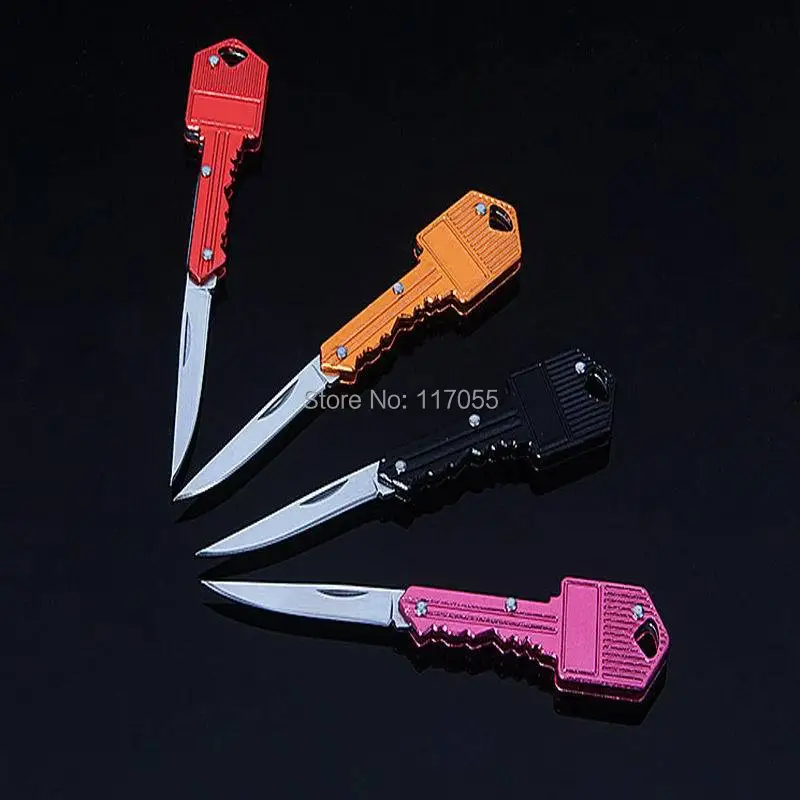 50X Mini Pocket Folding Key Knife With Stainless Steel Blade Chain Collection Gift Tactical Survival Ring Knives For Camping | Дом и сад