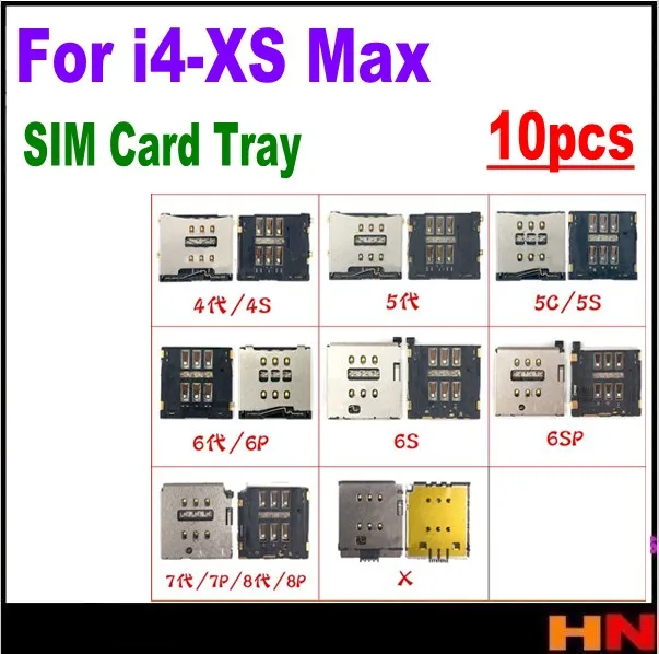 10 шт. оптовая продажа для iphone 4 4s 5 5s 5C 6 7 8 plus X XS XR MAX SIM считыватель карт Слот