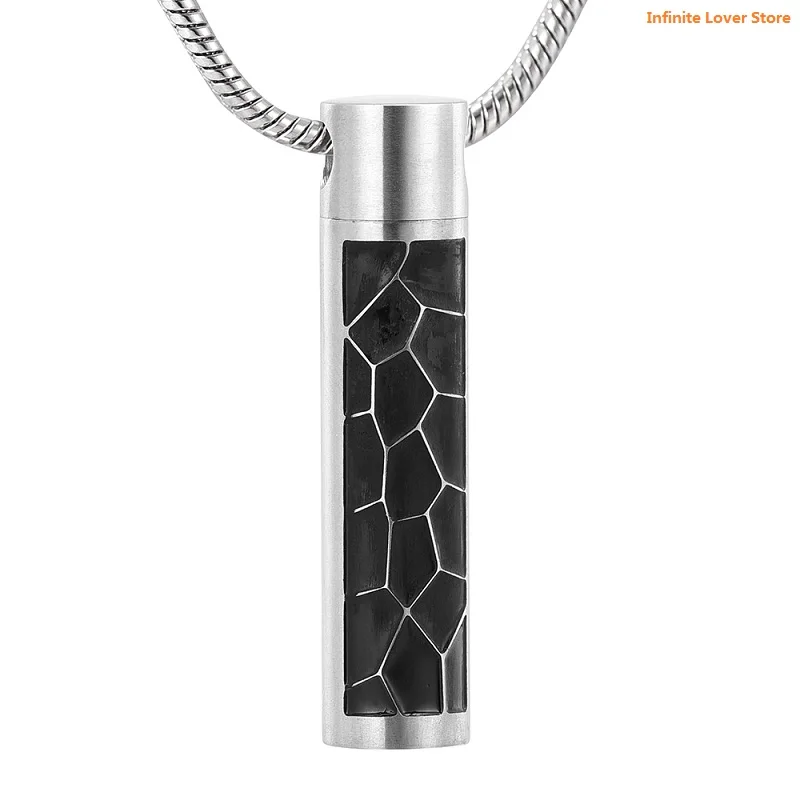 

IJD11930 Mens 316L Stainless Steel Cylinder Pendant Cremation Jewellery Urn Necklaces for Memorial,Free Ashes Fill Kits