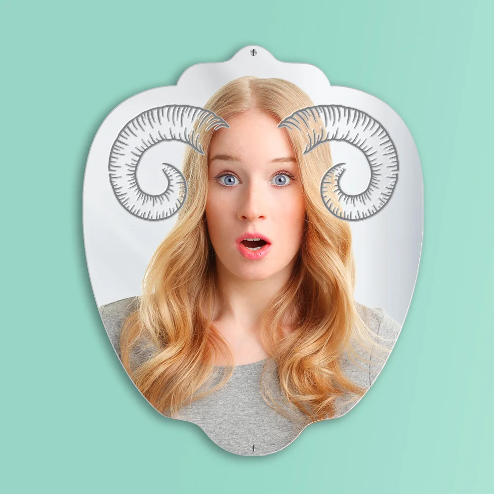 Ram большой рог настенное искусство декоративное акриловое стекло Рог овец селфи