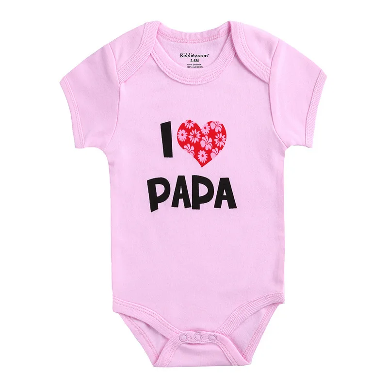 Детская одежда для новорожденных мальчиков с надписью I love Papa хлопковые детские