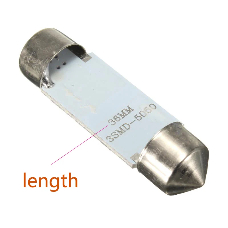 Двухконцевая лампа 36 мм 39 41 3 SMD 5050 Светодиодная белая купольная гирлянда без