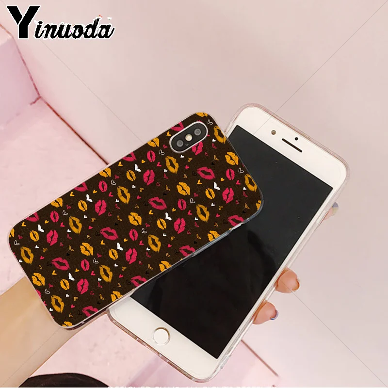 Yinuoda сексуальный чехол для телефона с принтом губ DIY Apple iPhone 8 7 6 6S Plus X XS MAX 5 5S SE XR
