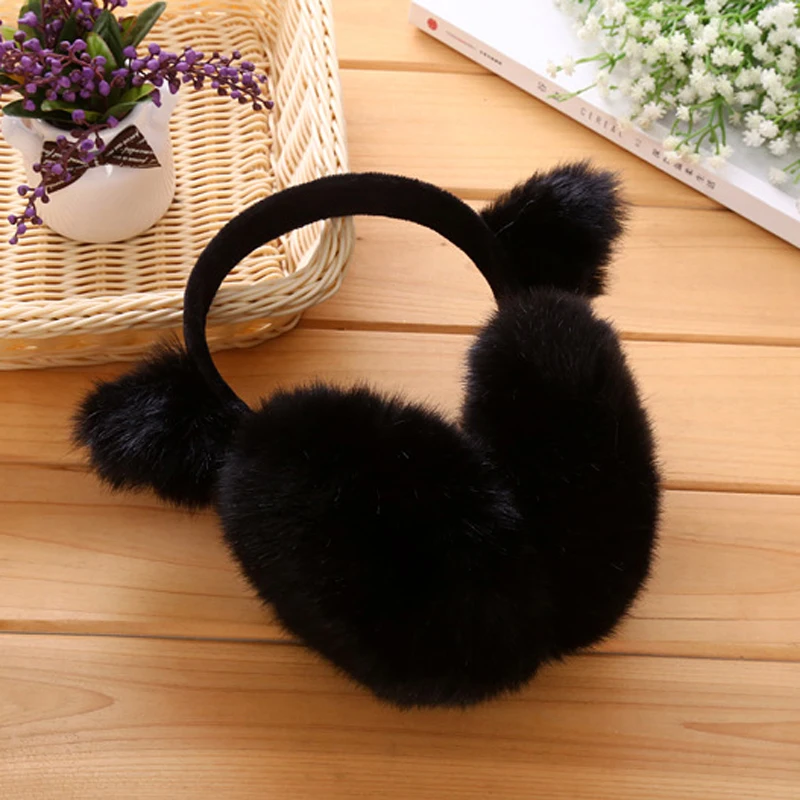 1pc Lovely Cat Ear Cache Warm Comfort Bowknot Earmuffs Women Trendy Faux Fur Ladies Cute Fluffy Winter Soft Christmas Gifts | Аксессуары