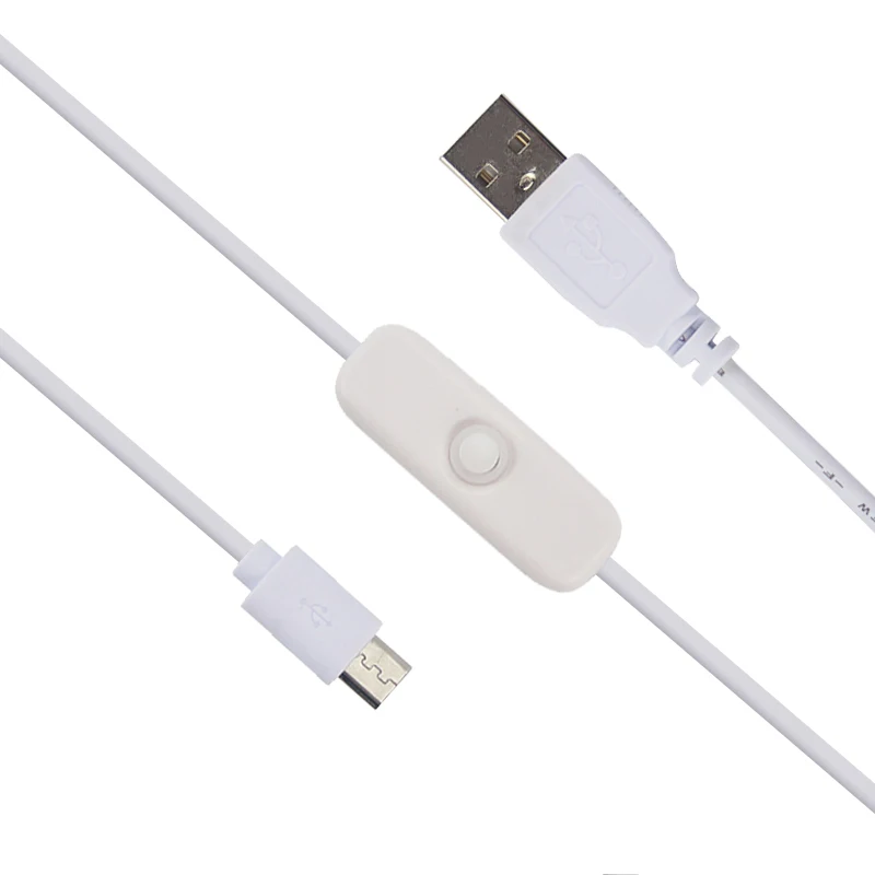 Кабель питания Raspberry Pi Micro USB с кнопкой включения/выключения совместим 3B + / 2B Pi3