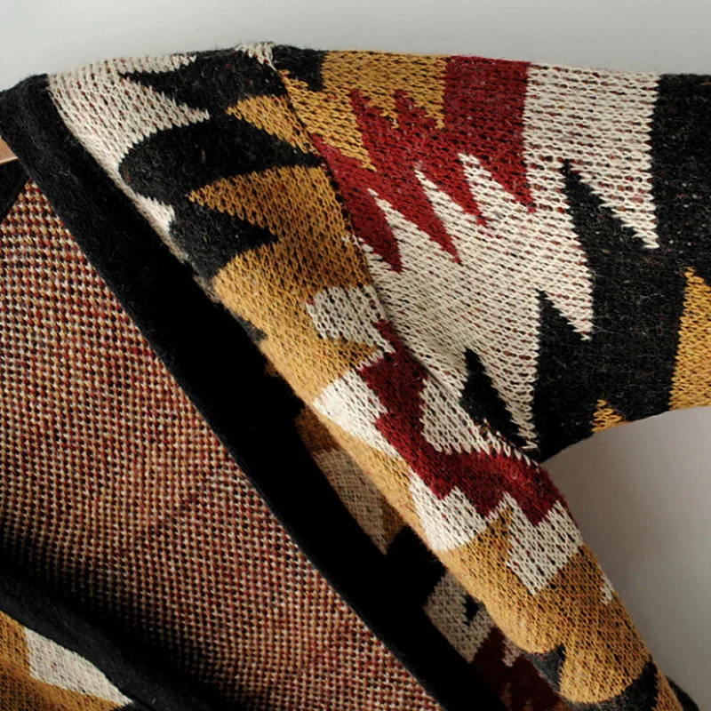 Женский Длинный свободный кардиган с V-образным вырезом и длинным рукавом |