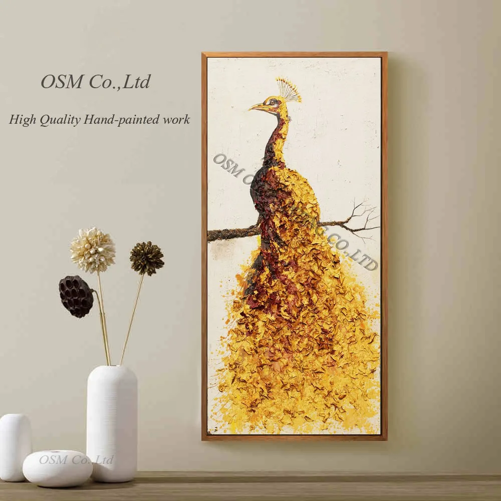 Высокие навыки художник Чистая Ручная роспись современный абстрактный Павлин