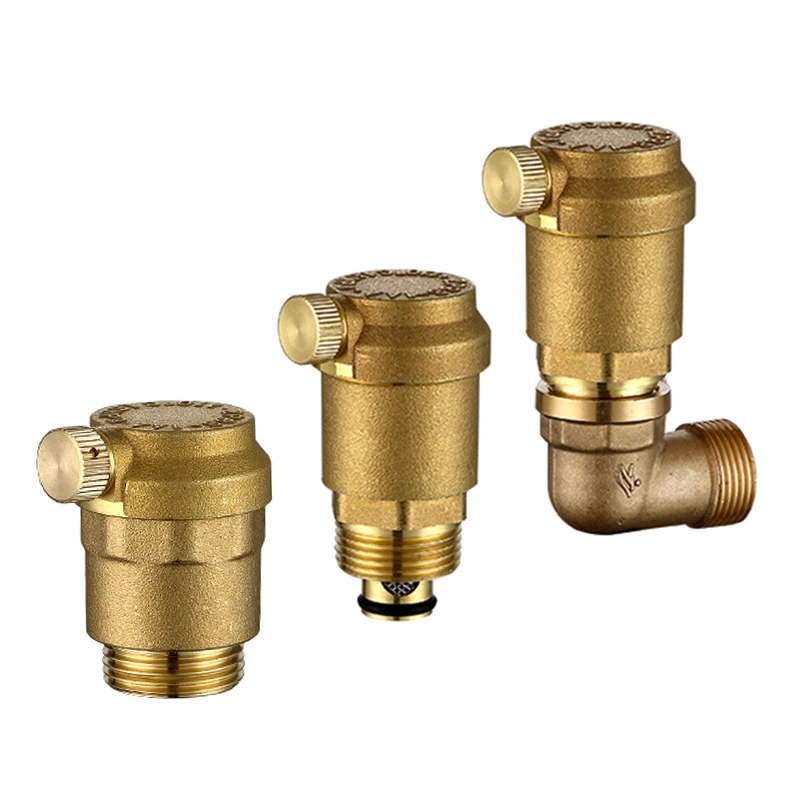 Brass Automatic Deflation Valve for Household water heating pipes Vent valve vertical/Elbow DN15/20/25 Floor Heating Systems |