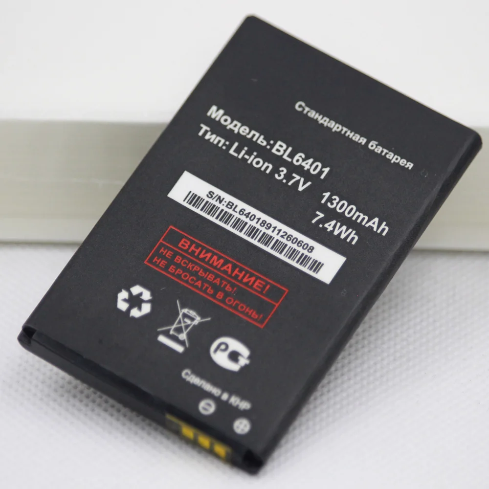Аккумулятор BL6401 10 шт./лот для мобильного телефона Fly ezzy1 ezzy2 ezzy4 ds115 1300 мА · ч