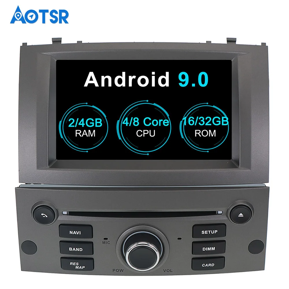 Автомагнитола с DVD плеером Android 9 0 GPS навигация для Peugeot 407 2004 2010 Satnav мультимедиа Wi