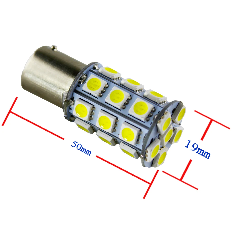 2 шт. Белый 1156 5007 7506 7527 BA15S светодиодный лампы 5050 27 SMD Сменные для 12 в задние фонари