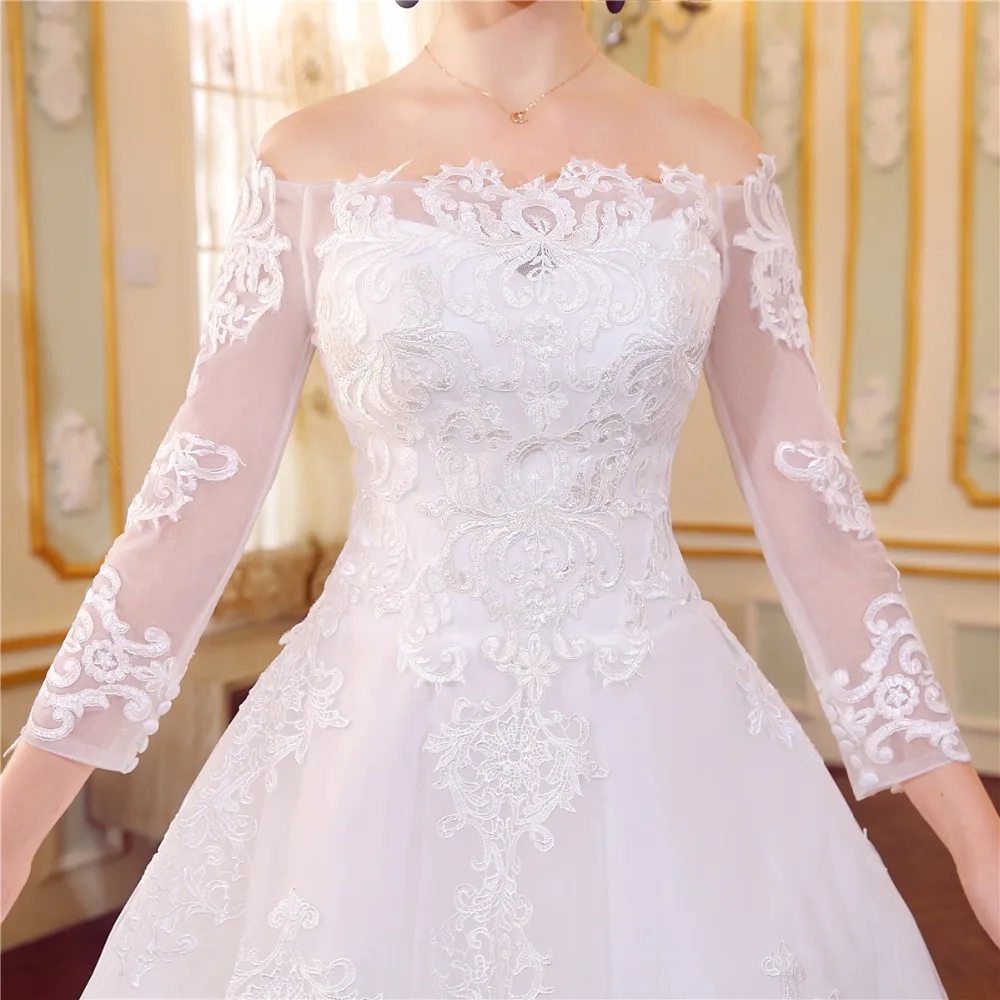 2018 лодка средства ухода за кожей шеи Vestido De Noiva индивидуальный заказ молния Кнопка