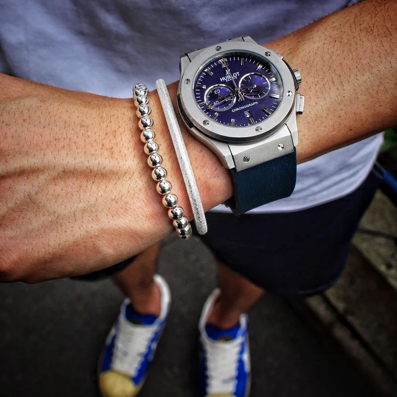 Мужские тянущиеся браслеты из нержавеющей стали высококачественные золотистые