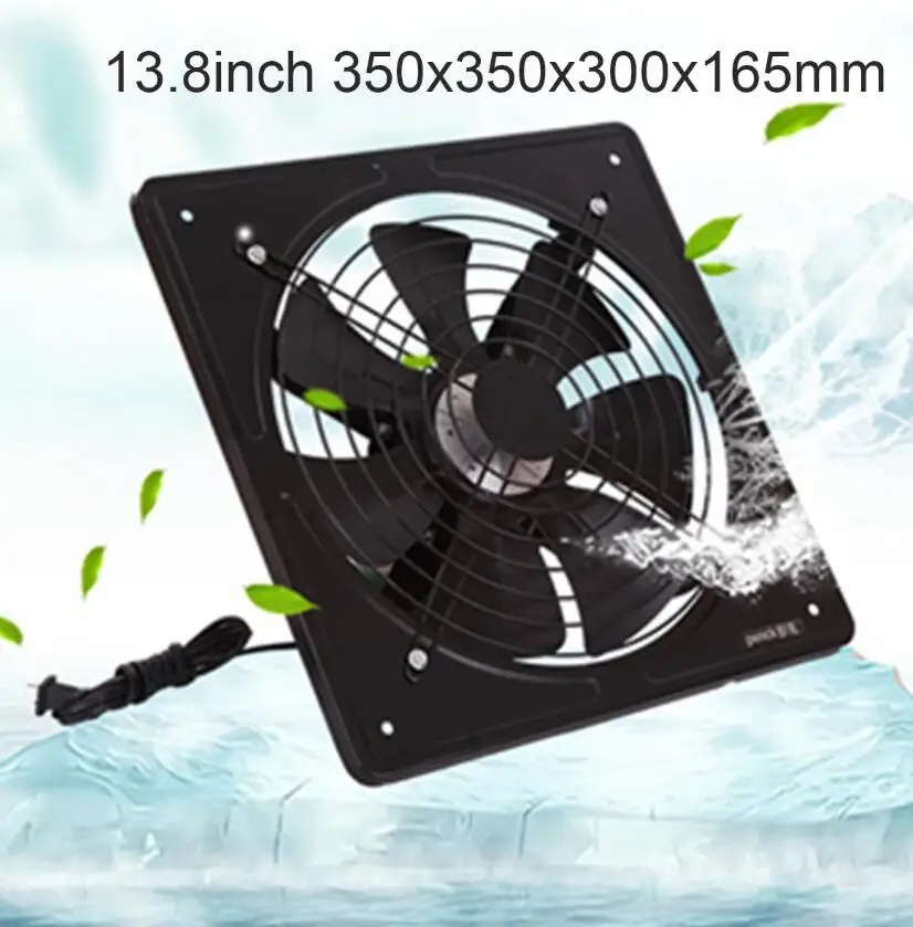 black-13.8 inch 220 В 80-120 Вт вентилятор 9,8-13,8 дюймов вытяжной вентилятор Настенный Вентилятор для дома, ванны, кухни оконное вентиляционное отверстие вентиляционный вентилятор - Цвет: black-13.8 inch