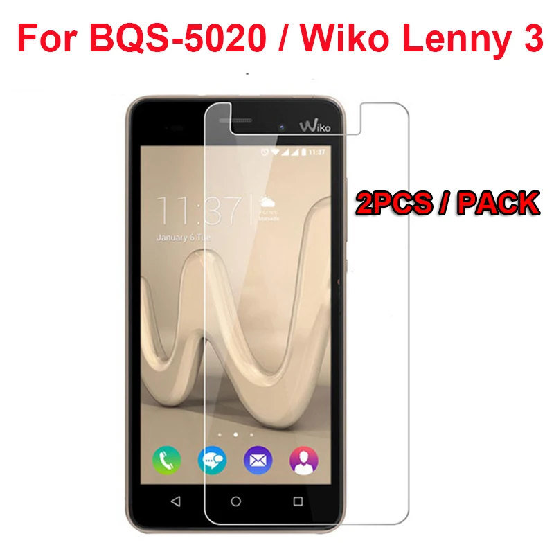 Закаленное стекло для BQ Strike BQS 5020 Защитная пленка экрана 2.5D Защитное Wiko Lenny 3 2