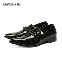 batzuzhi luxury handmade zapatos hombre men shoes pointed toe print flowers leather men dress shoes flats business leather shoes