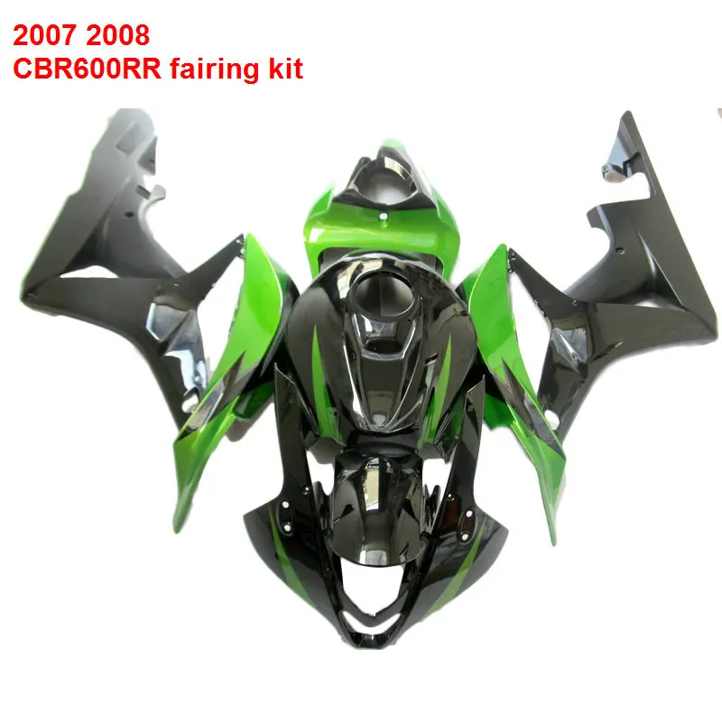 Комплект обтекателей s для HONDA CBR600RR 07 08 2007 (зеленый) Обтекатели из АБС-пластика под
