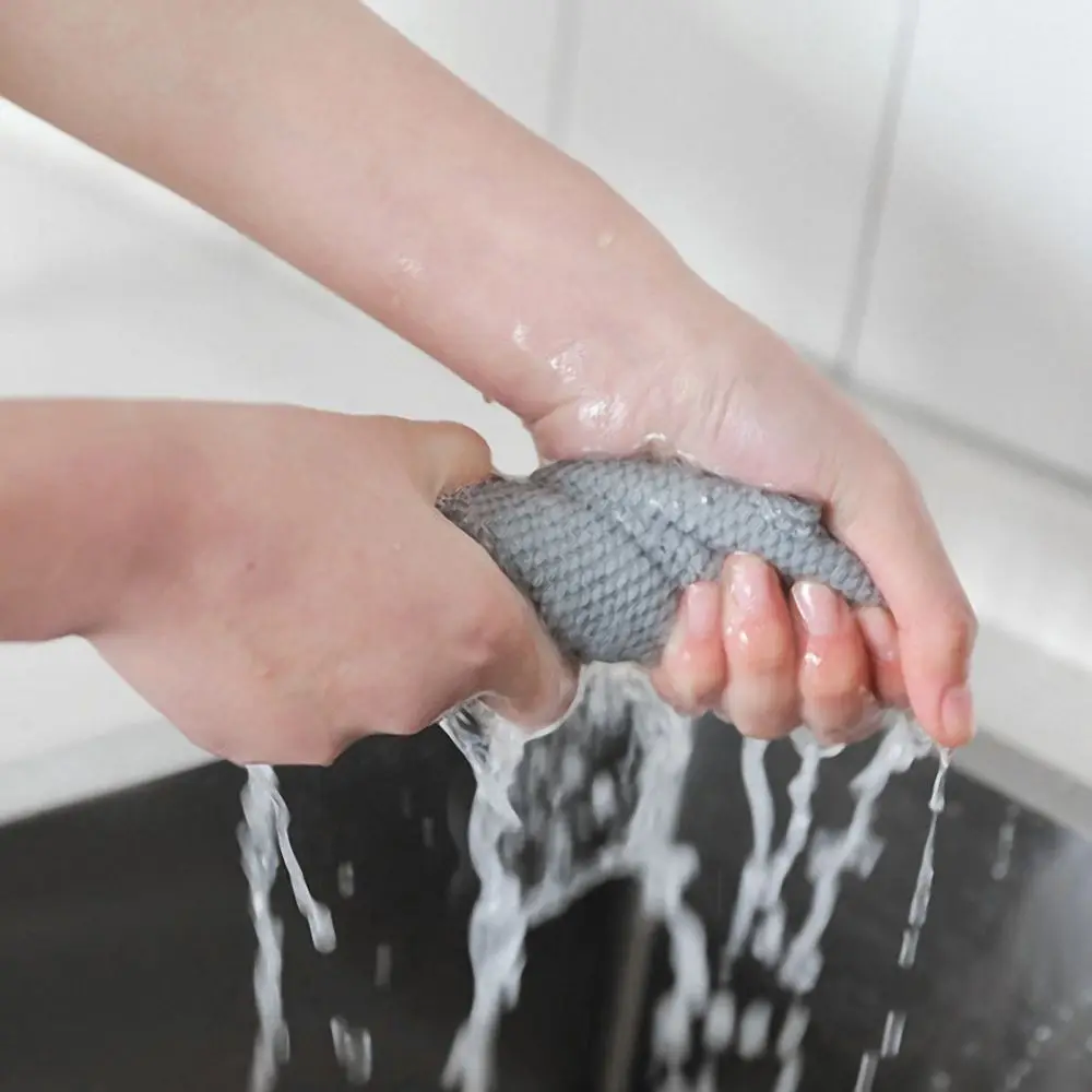 1 Pc Microfiber Absorbent Towel Grey Kitchen Cleaning Dish for Washing Window Glass Floor Rag Household Scouring Pad|Чистящие
