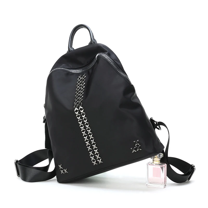 MALLUO Рюкзаки Женщины Сумки Высокое Качество Натуральная Кожа И Нейлон Школьные