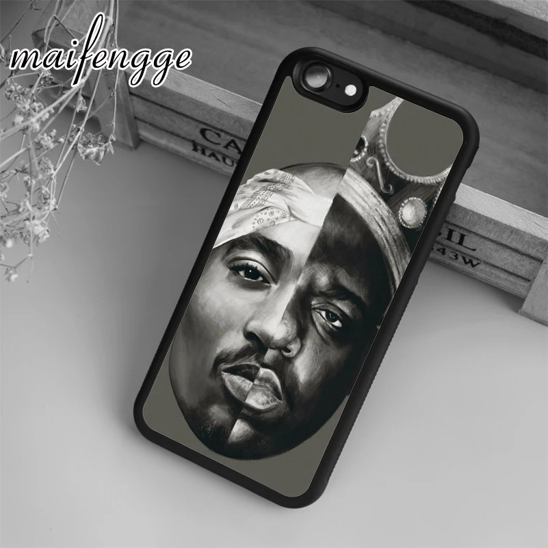 Maifengge Biggie Smalls Tupac Shakur чехол для iPhone 5 6 6s 7 8 plus X XR XS max 11 12 Pro Samsung Galaxy S7edge S8 S9 S10|case for