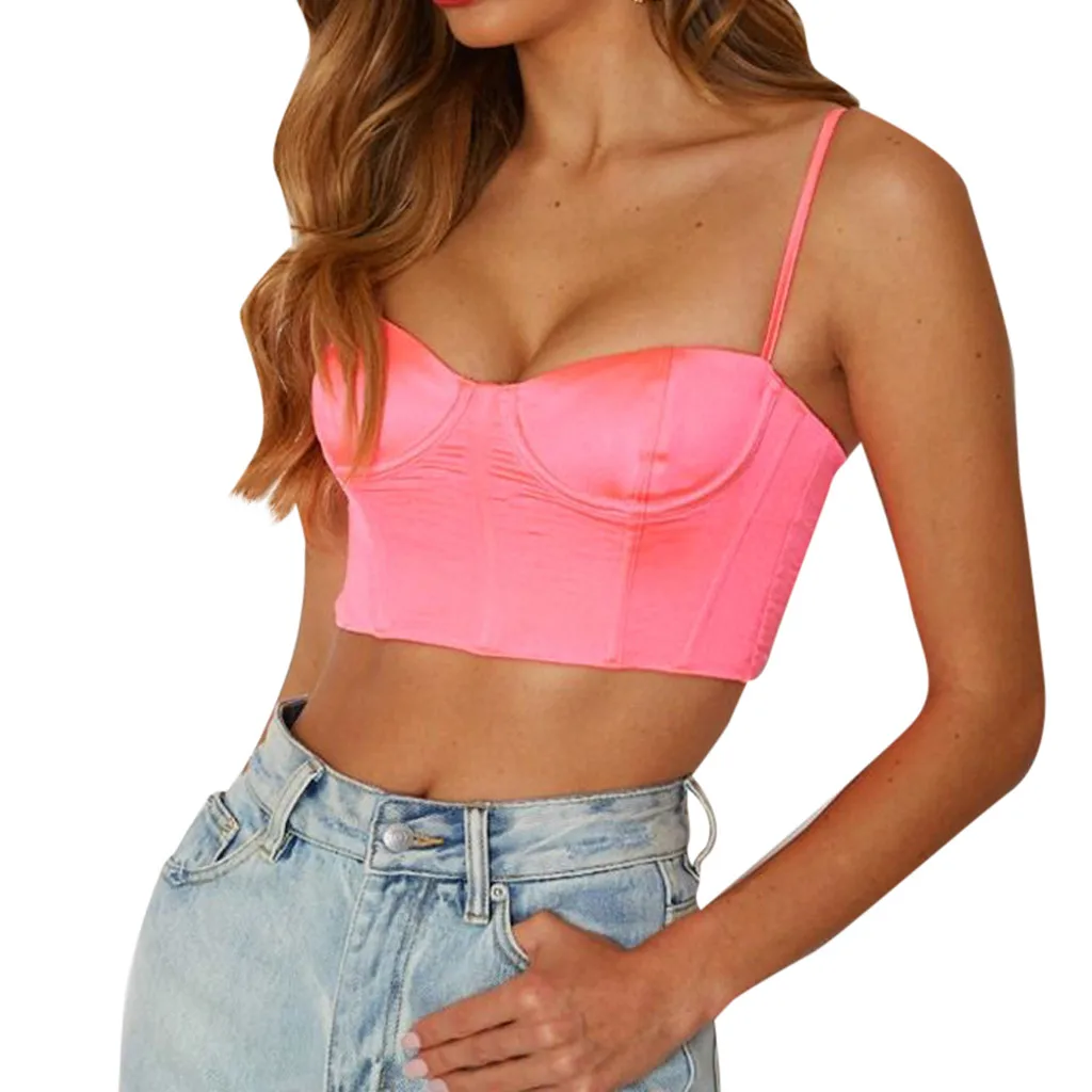 Женская футболка однотонная майка с пупком яркие цвета жилет Camisetas Mujer Прямая