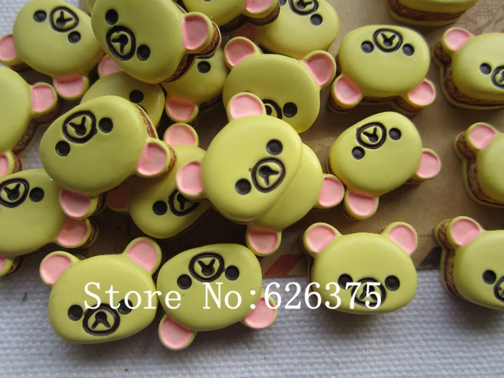 Рена! Мин. Заказ 6 $ (смешанный заказ) каваи желтый МИШКА из смолы для волос центр