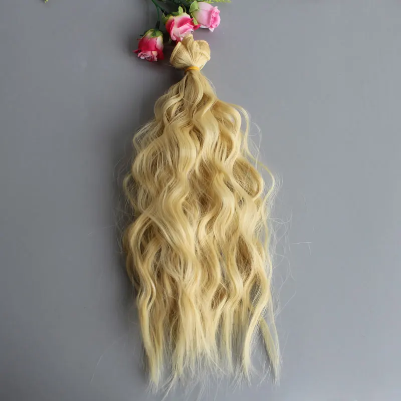 Мода 25*100 см DIY мини-парик для куклы, высокотемпературный материал, прямые волосы, парик для BJD, аксессуары для куклы с высокой температурой - Цвет: 9