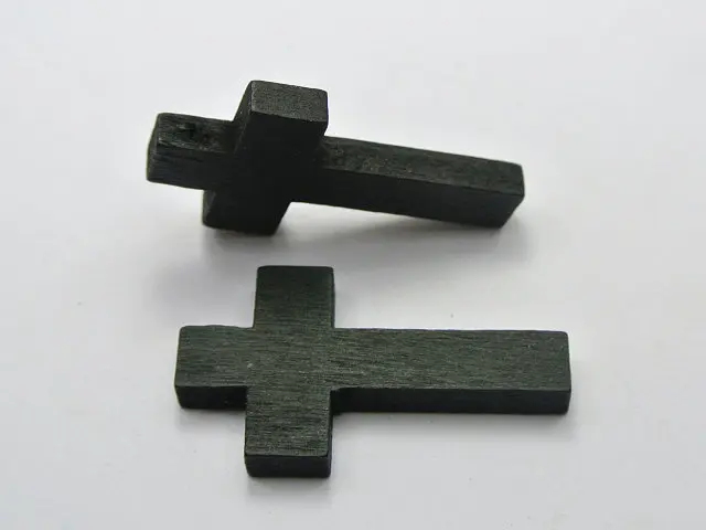 50 Black Wooden Cross Beads Charm 42X24mm Wood Pendants | Украшения и аксессуары