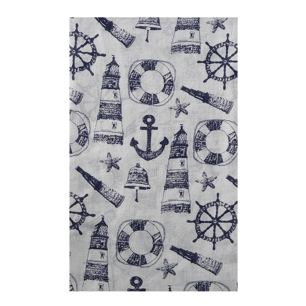 

FOXMOTHER New White Blue Nautical Theme Scarfs Anchor Yacht Suit Accessory Icons Wheel Print Sailor Scarves Sea Ocean
