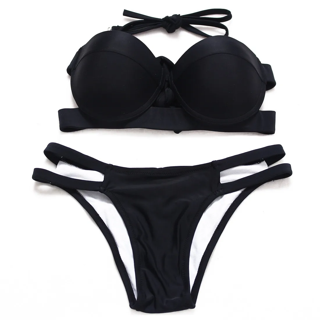 Купальники Бикини Купальник высокое качество собравшиеся бикини женщин