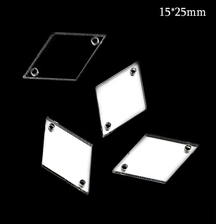 15x25mm QIAO много форм Популярные акриловые зеркала пришить стразы с отверстиями плоской задней блестящей пришить Камень для украшения платья 30 шт - Цвет: 15x25mm