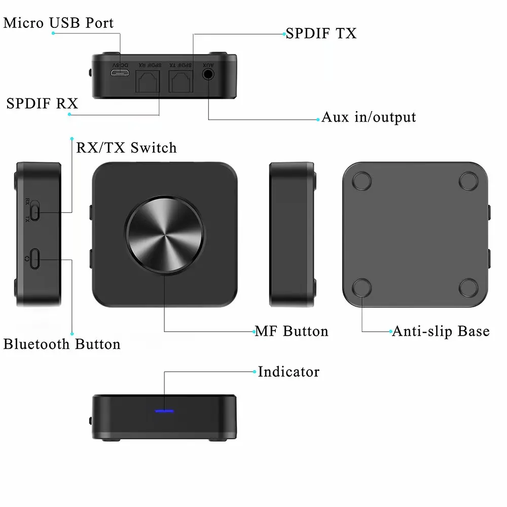 Беспроводной передатчик CSR 5 0 Bluetooth приемник AUX 3 мм адаптер для подключения к