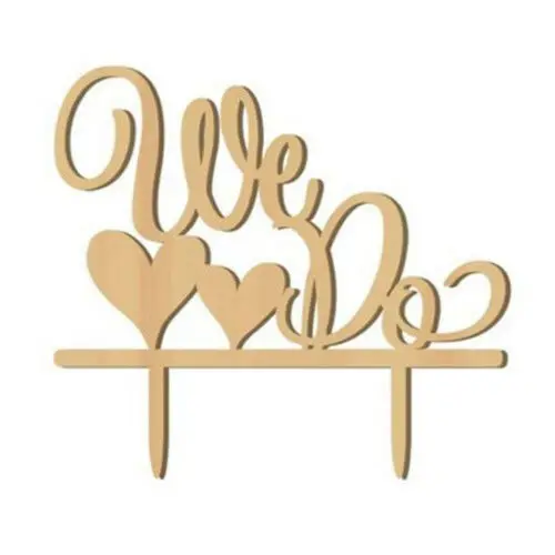 Популярные Красивые Романтические деревянные топперы для торта украшения